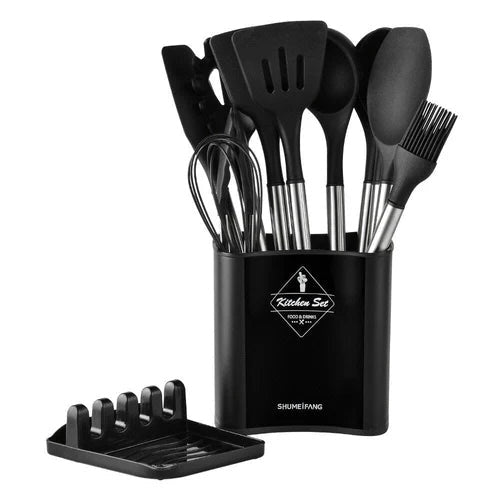 Kit Completo de Utensílios de Cozinha em Silicone